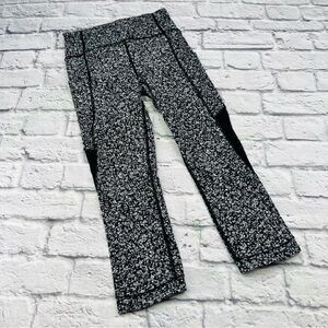lululemon 4 Sole Training Crop Leggings Daisy Dust Alpine White Black Athletic